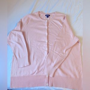Lands’ End Light Pink Cardigan Plus